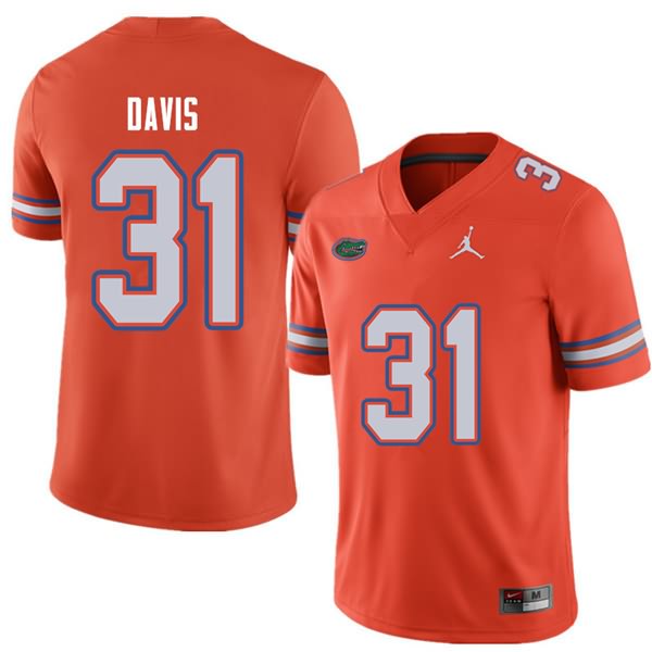 NCAA Florida Gators Shawn Davis Men's #31 Jordan Brand Orange Stitched Authentic College Football Jersey HHP1564NB